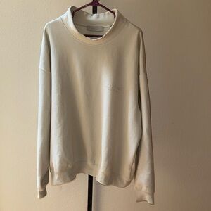 Fear of God Essentials Beige Mock Neck Sweatshirt Oversized Minimalist Sz L